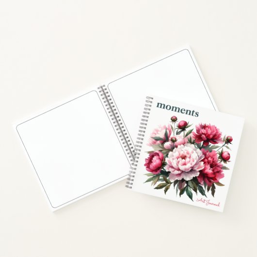 ジャーナル最高のザモーメント水カラー牡丹Var01 ノートブック (内部)