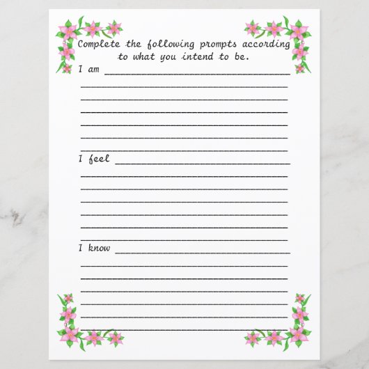 ジャーナル紙私は知っ感じている、ピンクのフローラ (正面)