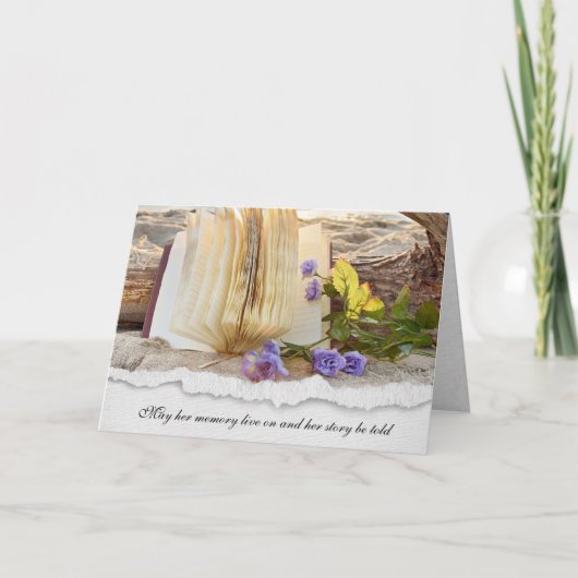 ジャーナル・イン・ビーチ・サンド・悔やみや弔慰 カード (正面)