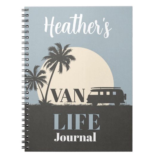 ジャーナル!🚐 パーソナライズされた Van Life Notebook ノートブック (正面)
