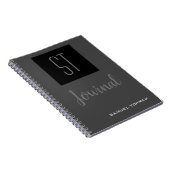 ジャーナル モノグラム パーソナライズ グレー ブラック モダン (右側)