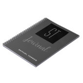 ジャーナル モノグラム パーソナライズ グレー ブラック モダン (左側)