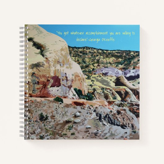 ジャーナル、幽霊牧場とジョージア・オキーフ引用文 ノートブック (正面)