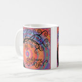 ジャーニー・抽象芸術・ツリーを受け入れる コーヒーマグカップ (正面左)