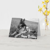 ジャーマンシェパピードドッグハッピーバースデーカード カード (黄色い花)