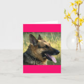 ジャーマンシェパピードドッグ空白のノートカード カード (黄色い花)