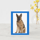 ジャーマンシェパピードドッグ空白のノートカード カード (黄色い花)