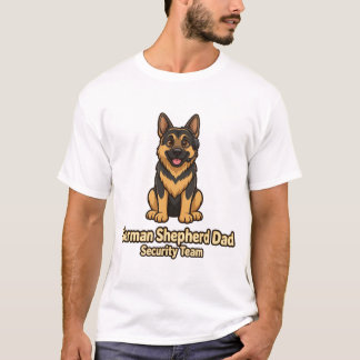 ジャーマンシェパードお父さんセキュリティチーム面白いGSD Tシャツ