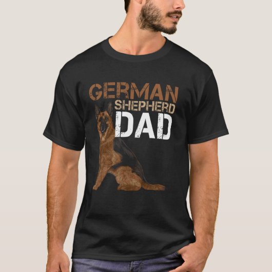 ジャーマンシェパードお父さん犬好き Tシャツ (正面)