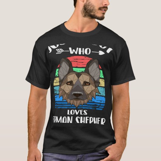 ジャーマンシェパードが大好きな少年 ヴィンテージ Tシャツ (正面)