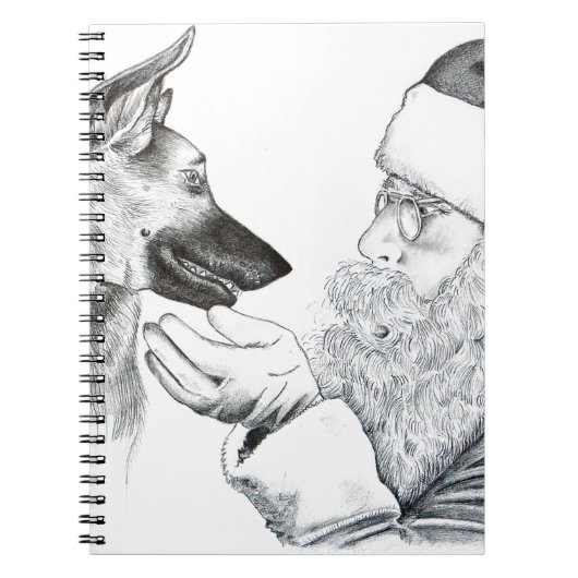 ジャーマンシェパードとサンタ ノートブック (正面)