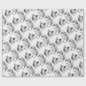 ジャーマンシェパードとサンタ ラッピングペーパー (フラット)