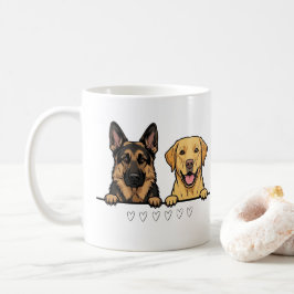 ジャーマンシェパードとレトリーバー愛好家のペット飼い主ギフト コーヒーマグカップ