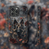 ジャーマンシェパードと野の花 iPhoneケース