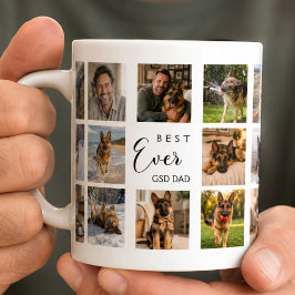 ジャーマンシェパードのお父さん愛犬のフォトコラージュ コーヒーマグカップ