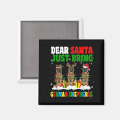ジャーマンシェパードのクリスマス サンタと3トナカイ マグネット (正面/裏面)