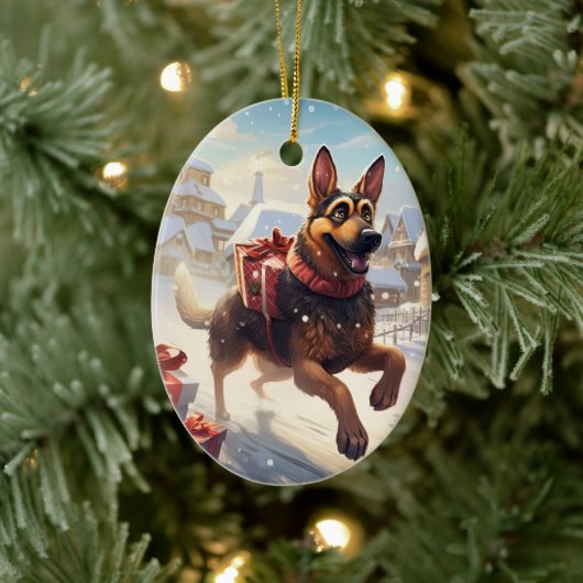 ジャーマンシェパードのクリスマス ペット オーナメント 犬好き (ツリー)