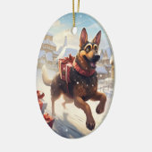 ジャーマンシェパードのクリスマス ペット オーナメント 犬好き (左)