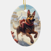 ジャーマンシェパードのクリスマス ペット オーナメント 犬好き (裏面)