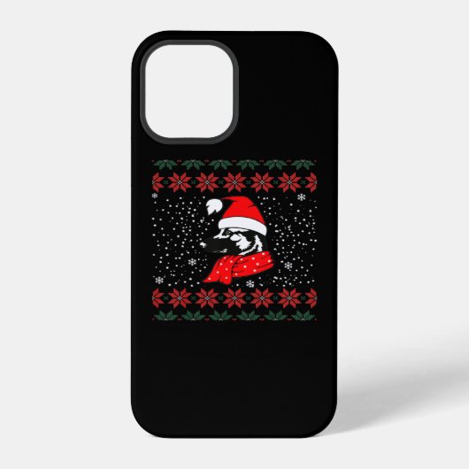 ジャーマンシェパードのクリスマス iPhoneケース (裏面)