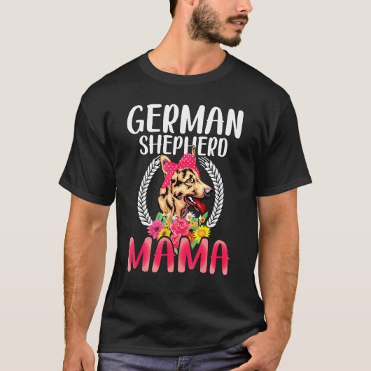 ジャーマンシェパードのママ ジャーマンシェパードの母 Tシャツ (正面)