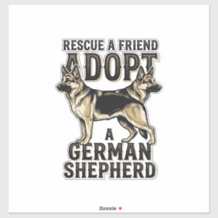 ジャーマンシェパードの保護犬ビンテージTシャツ シール