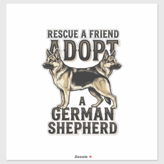 ジャーマンシェパードの保護犬ビンテージTシャツ シール (シート)