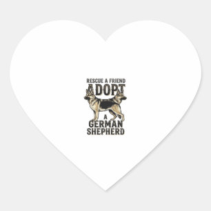 ジャーマンシェパードの保護犬ビンテージTシャツ ハートシール