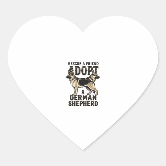 ジャーマンシェパードの保護犬ビンテージTシャツ ハートシール (正面)