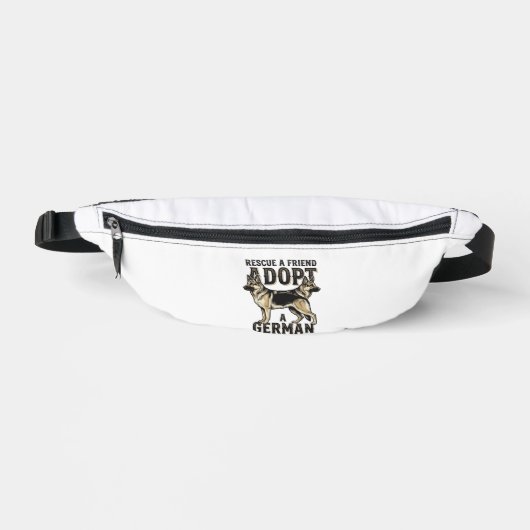 ジャーマンシェパードの保護犬 ヴィンテージ 保護犬Tシャツ ファニーパック (正面)