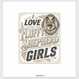 ジャーマンシェパードの女の子Tシャツ ビンテージ風の彫刻 犬好き シール