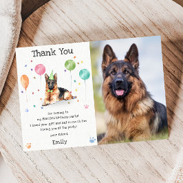 ジャーマンシェパードの子犬の犬の誕生日感謝カード 招待状