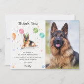ジャーマンシェパードの子犬の犬の誕生日感謝カード 招待状 (正面)