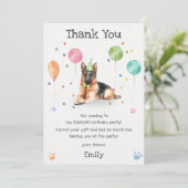 ジャーマンシェパードの子犬の誕生日お礼カード 招待状 (スタンド正面)