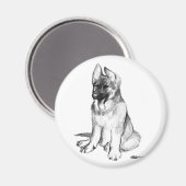 ジャーマンシェパードの子犬 マグネット (正面/裏面)