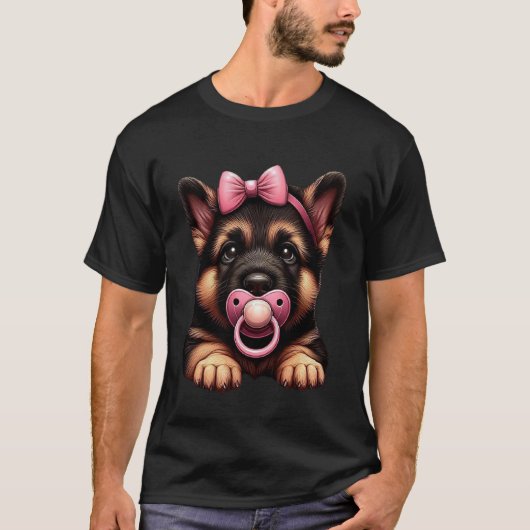 ジャーマンシェパードの子犬 Tシャツ (正面)