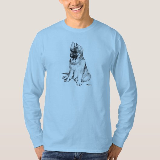 ジャーマンシェパードの子犬 Tシャツ (正面)