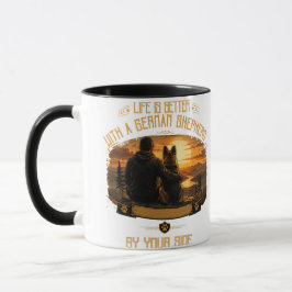 ジャーマンシェパードの旦那と暮らすと人生はもっと楽しい MUG マグカップ