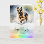 ジャーマンシェパードの水の色のペット犬の損失悔やみや弔慰 カード (黄色い花)