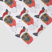 ジャーマンシェパードの水彩画の犬種 クリスマス 薄葉紙 (詳細)