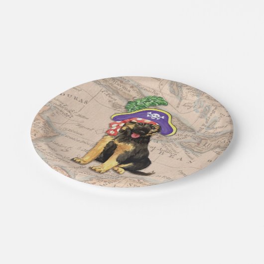 ジャーマンシェパードの海賊 ペーパープレート (アングル)