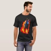 ジャーマンシェパードの炎 Tシャツ (正面フル)