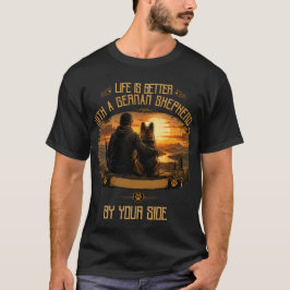 ジャーマンシェパードの父を持つ人生は最高 Tシャツ