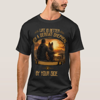ジャーマンシェパードの父を持つ人生は最高 Tシャツ
