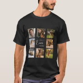 ジャーマンシェパードの父フォトコラージュ ブラック Tシャツ (正面)