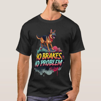 ジャーマンシェパードの犬のオーナー向けの面白いスケートボード Tシャツ