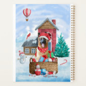 ジャーマンシェパードの犬 雪のクリスマス犬小屋 プランナー手帳 (裏面)
