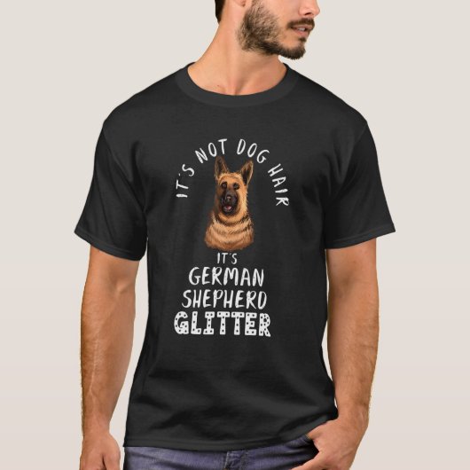 ジャーマンシェパードの輝き 抜け毛ではなくてスパンコールだよ Tシャツ (正面)