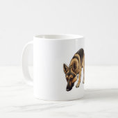 ジャーマンシェパードの追跡 コーヒーマグカップ (正面左)