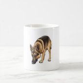 ジャーマンシェパードの追跡 コーヒーマグカップ (中央)